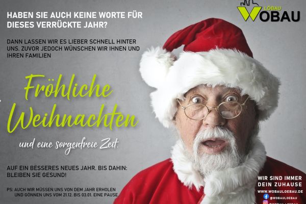 Fröhliche Weihnachten und eine sorgenfreie Zeit!